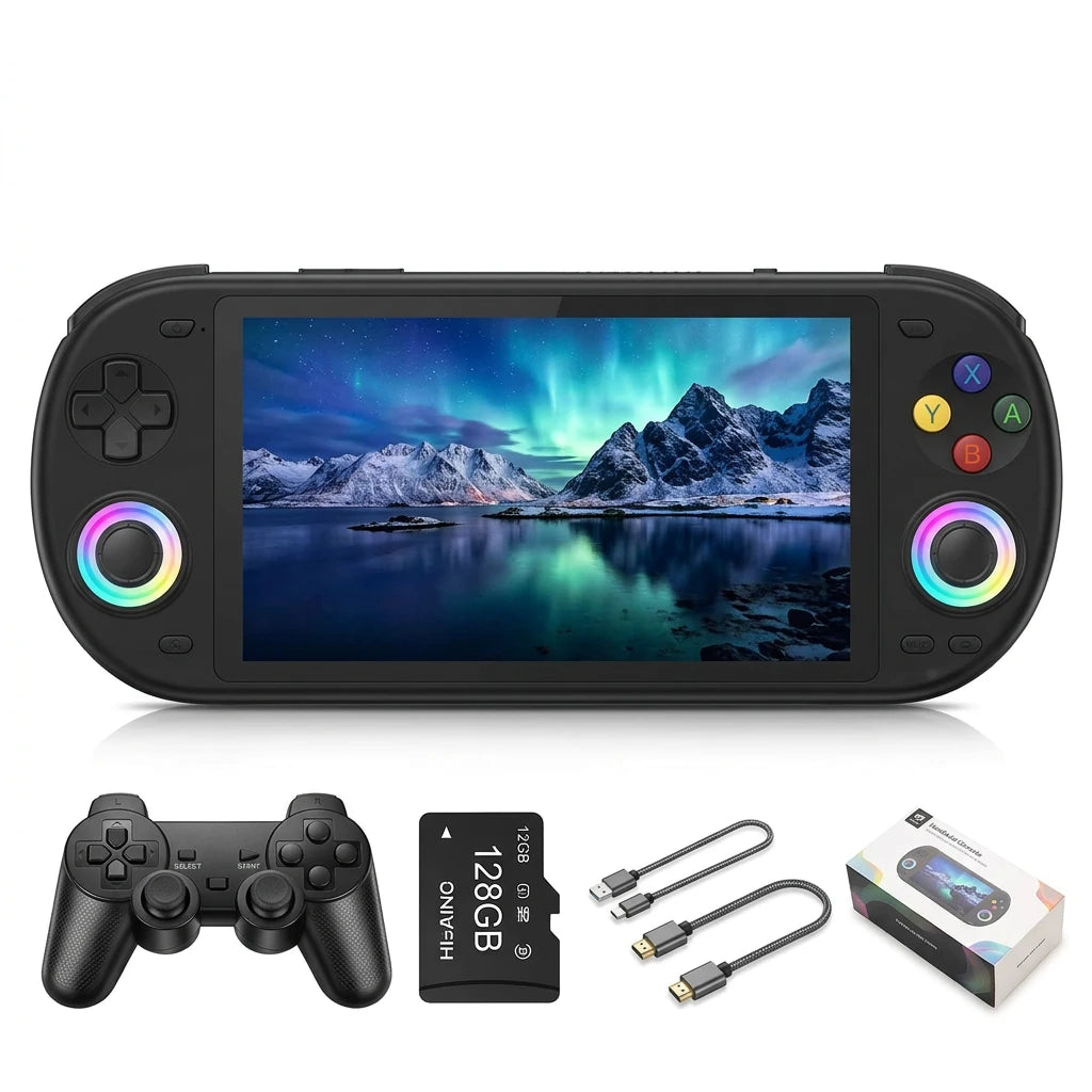 M22 Pro Handheld Game Console 5'' IPS Screen EmuELEC Linux System 64GB/128GB 20000+ Games Portable Retro Video Gaming Machine