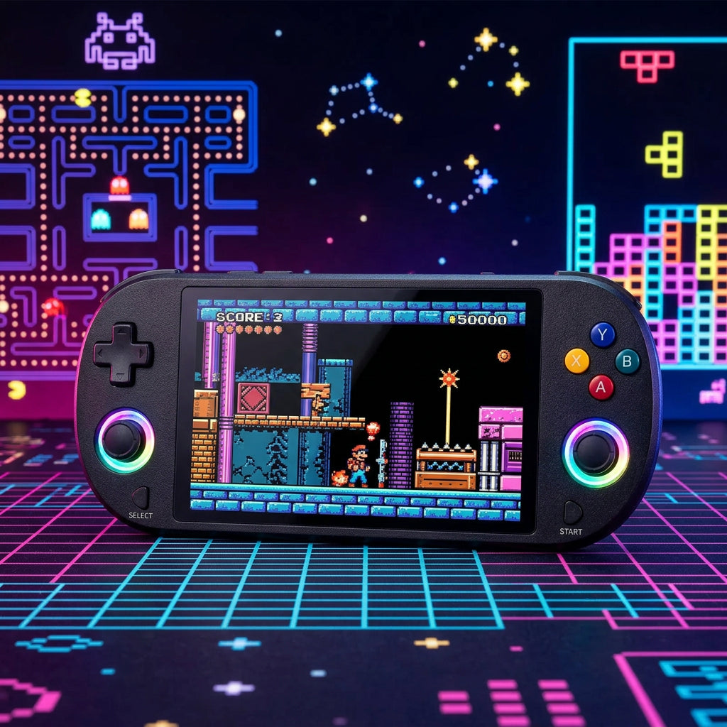 M22 Pro Handheld Game Console 5'' IPS Screen EmuELEC Linux System 64GB/128GB 20000+ Games Portable Retro Video Gaming Machine